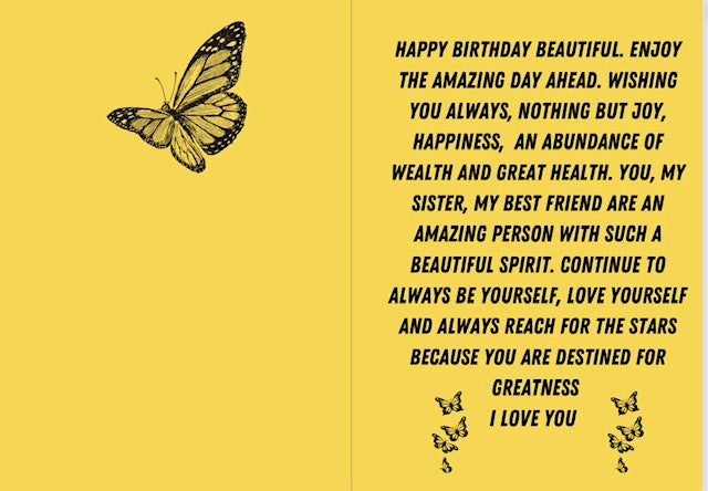 Happy Birthday Sister